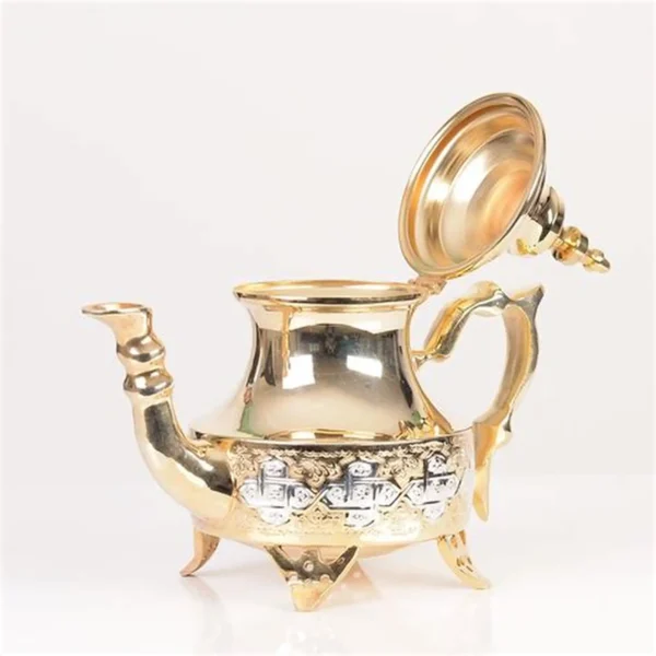 Théière marocaine artisanale en argent - Image 2